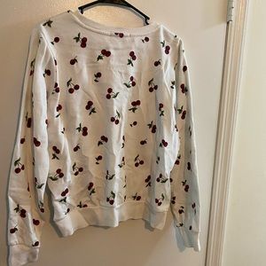 Forever 21 white cherry print sweatshirt
